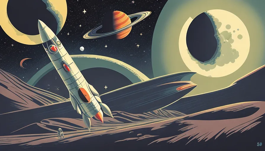 post hero image retro-futuristic rocket space-scape